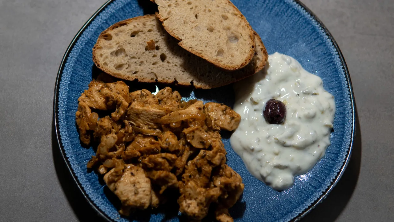 Hähnchengyros aus der Pfanne